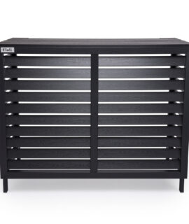 Floli Kunststof Airco Cover Buitenunit Omkasting Houtlook Zwart