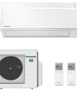 Panasonic Duo-Split 5.0kW Outdoor + 2X 3.5kW/12000Btu Compacto binnenunit R32 – COOL&HEAT – INCL. WiFi