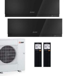 Mitsubishi Electric Duo split 5.3kW Outdoor + 2.5kW EF25VGKB / 3.5kW EF35VGKB “PREMIUM DESIGN” BLACK INCL. WiFi ” A++